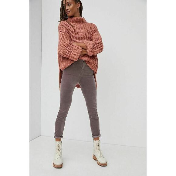 AG The Stevie Ankle Slim Ankle Taupe Velvet Pants Women's Size 26R - Picture 1 of 11